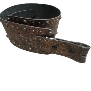 R Cinco Ranch Stampede Traditional Billet Brass Hardware Belt No Buckle